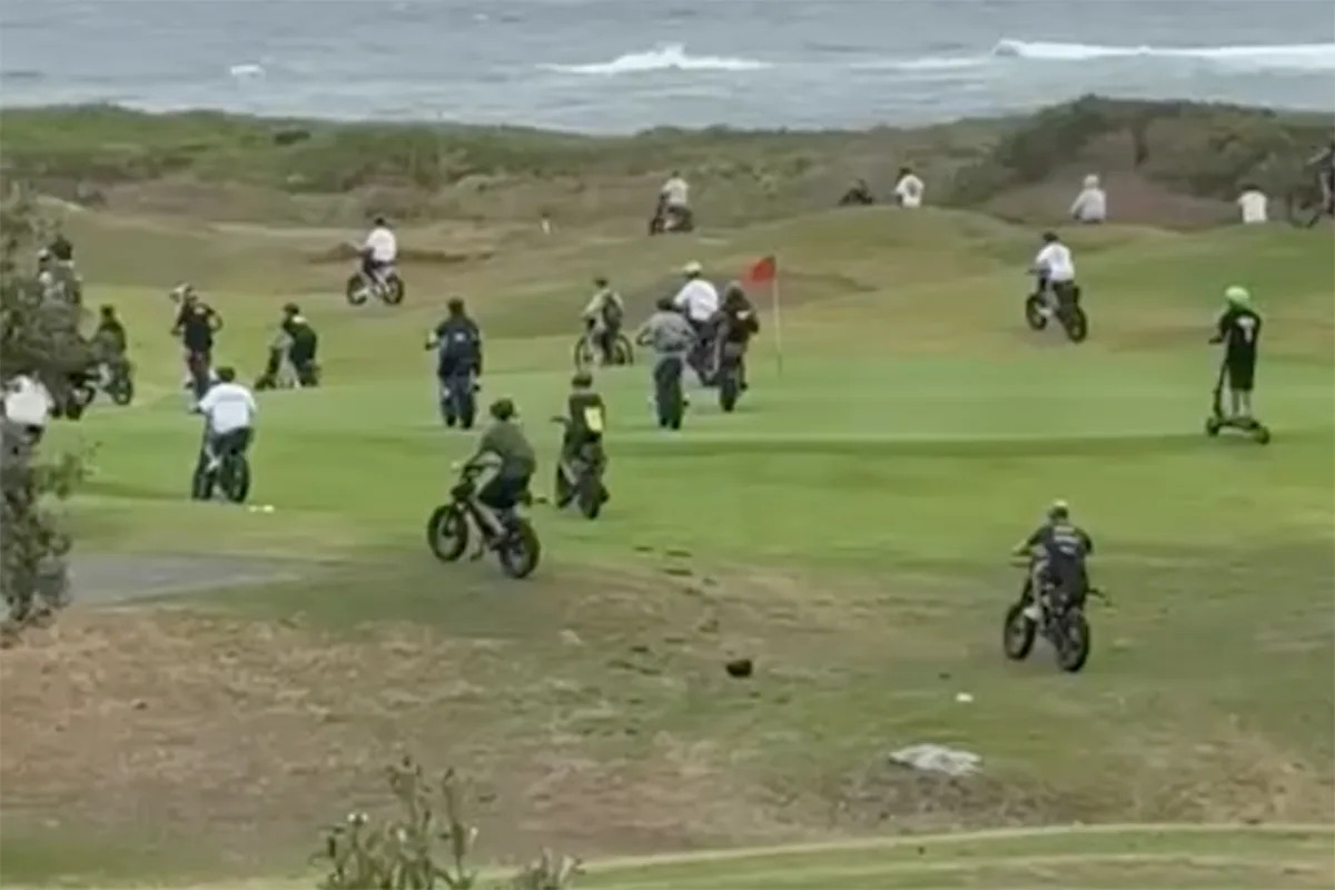Aussies divided after video of e-bike act on golf course emerges: 'Kids can't win'