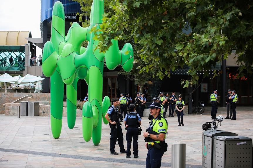 WA police are at the Forrest Place in Perth's CBD