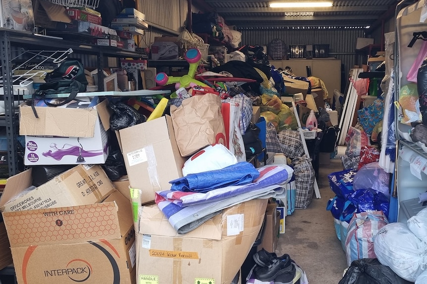 A shed full of donation items 
