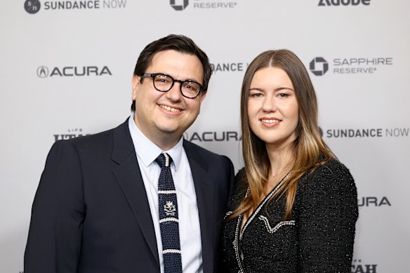 Brittany Higgins with husband David Sharaz at the premiere of Silenced in Park City, Utah.