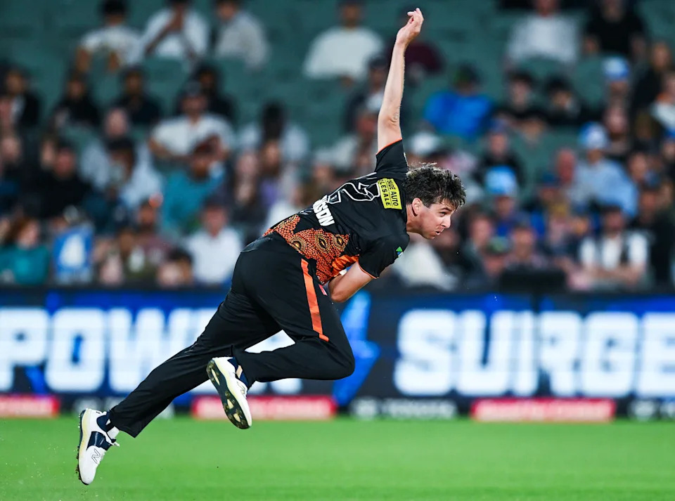 Seen here, Scorchers quick Jhye Richardson in Perth's BBL win over Adelaide.