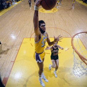 Unstoppable: Kareem Abdul-Jabbar during his time at the LA Lakers.