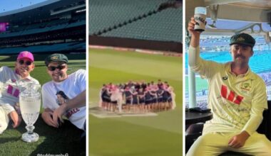 How Australian players celebrated at the Sydney Cricket Ground, Usman Khawaja tribute, beers with England