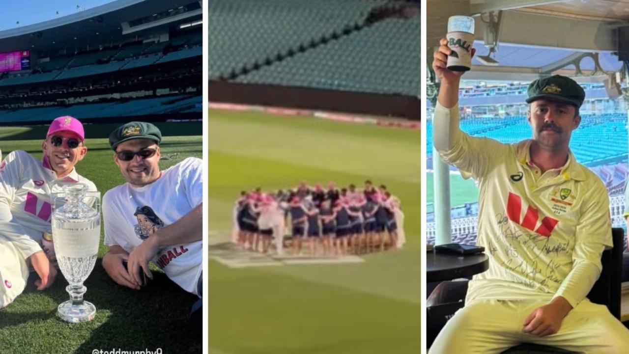 How Australian players celebrated at the Sydney Cricket Ground, Usman Khawaja tribute, beers with England