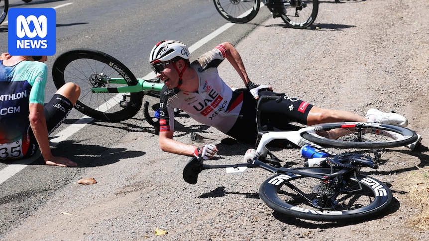 Jay Vine loses teammates to crashes, Ethan Vernon wins truncated Tour Down Under stage four