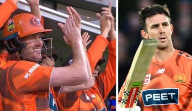 Perth Scorchers defeat Hobart Hurricanes, match report, Mitch Marsh century, T20 World Cup, Aaron Hardie, news, photos, Tim David injured