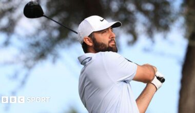 Scottie Scheffler tees off at The American Express with a wood