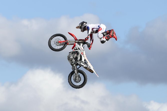 A motorcross perfomer.