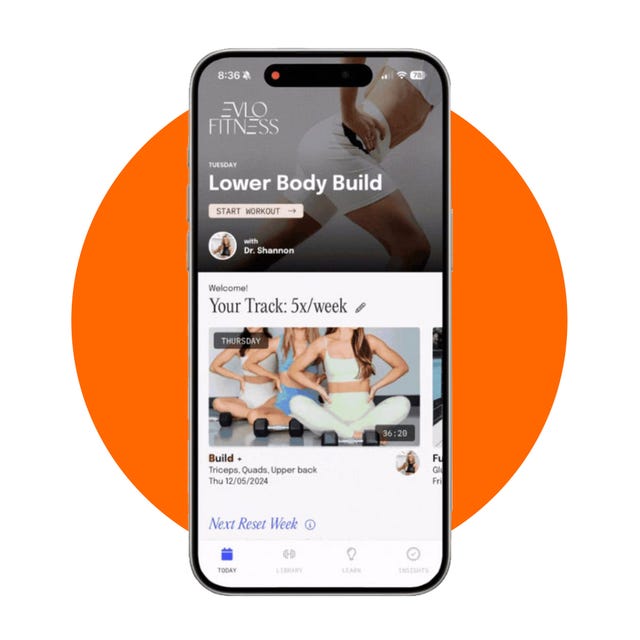 workout plan interface on a smartphone