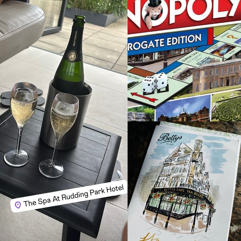 Mr Garside posted pictures of the couple’s anniversary celebrations at the exclusive 120 hectare Rudding Park resort in Harrogate.