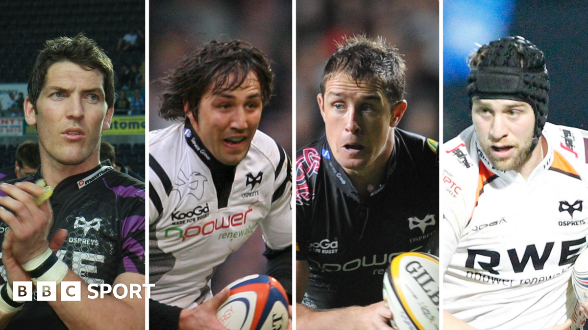 Ospreys greats James Hook, Gavin Henson, Shane Williams and Ryan Jones