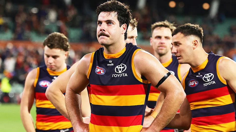 Adelaide Crows forward Darcy Fogarty (pictured) has revealed his team will be better off in 2026 after learning from their disappointing straight sets exit in last season's AFL finals. (Getty Images)