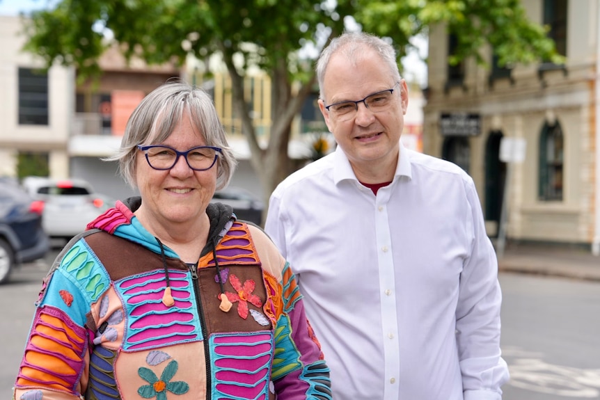Yvonne and Alan Perkins pictured in their street