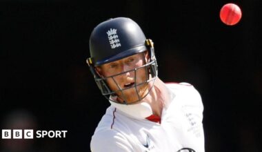 Ben Stokes ducks out of the way of a pink ball bouncer during the second Ashes Test in Brisbane