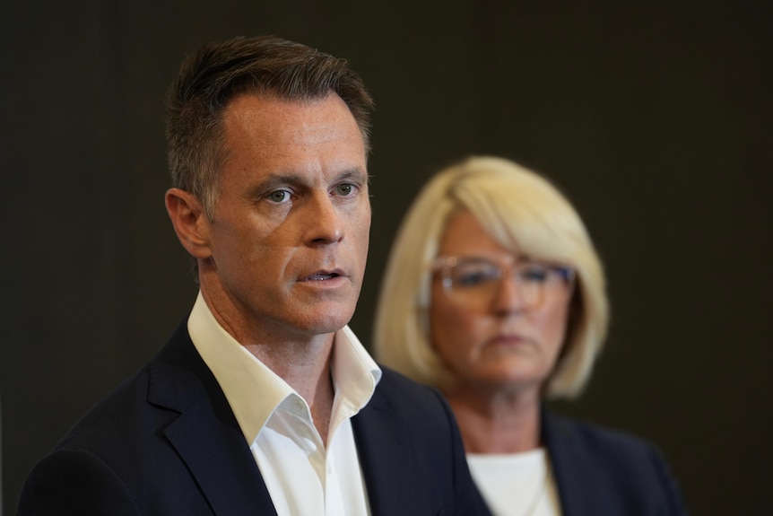 Chris Minns and Yasmin Catley with dark background