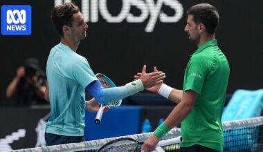 Novak Djokovic gets lucky break in Australian Open win over Lorenzo Musetti