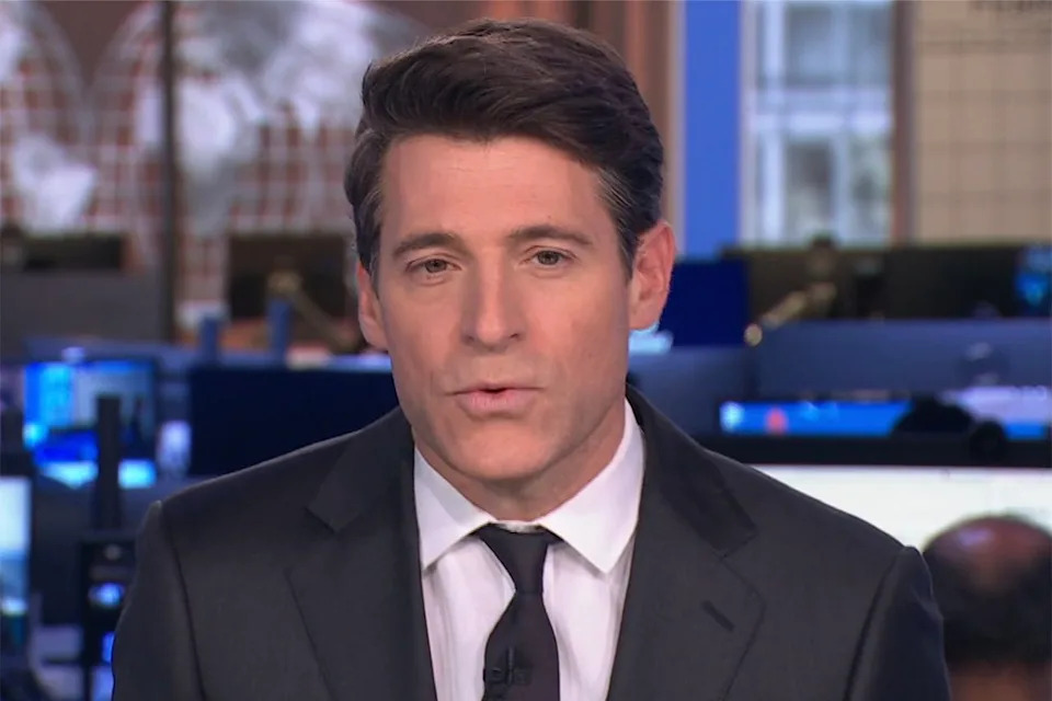 CBS Tony Dokoupil during a flub on first 'CBS Evening News' show