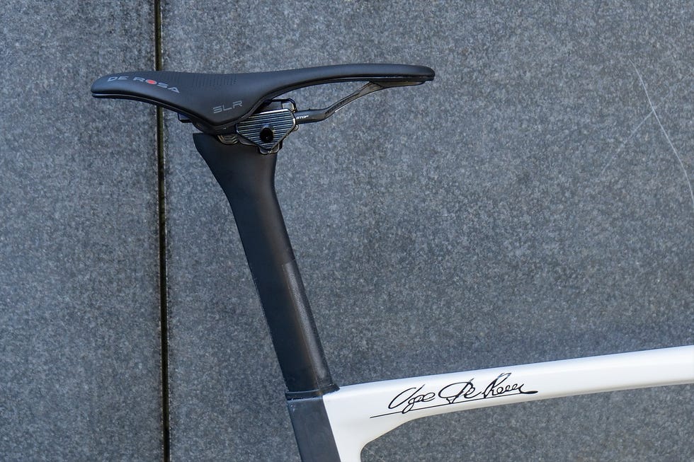 high performance bicycle saddle attached to a seat post