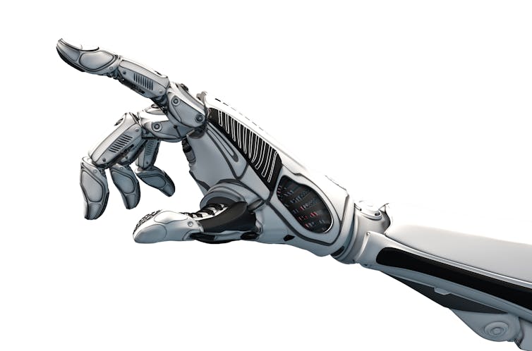 Robotic hand pointing.