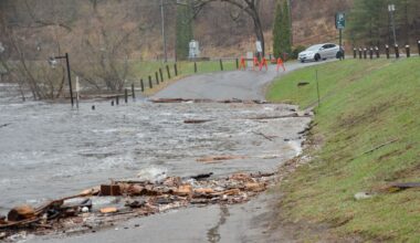 Rising global temperatures have contributed to the formation of a meltwater lake on top of Greenland's 79 degree north glacier.