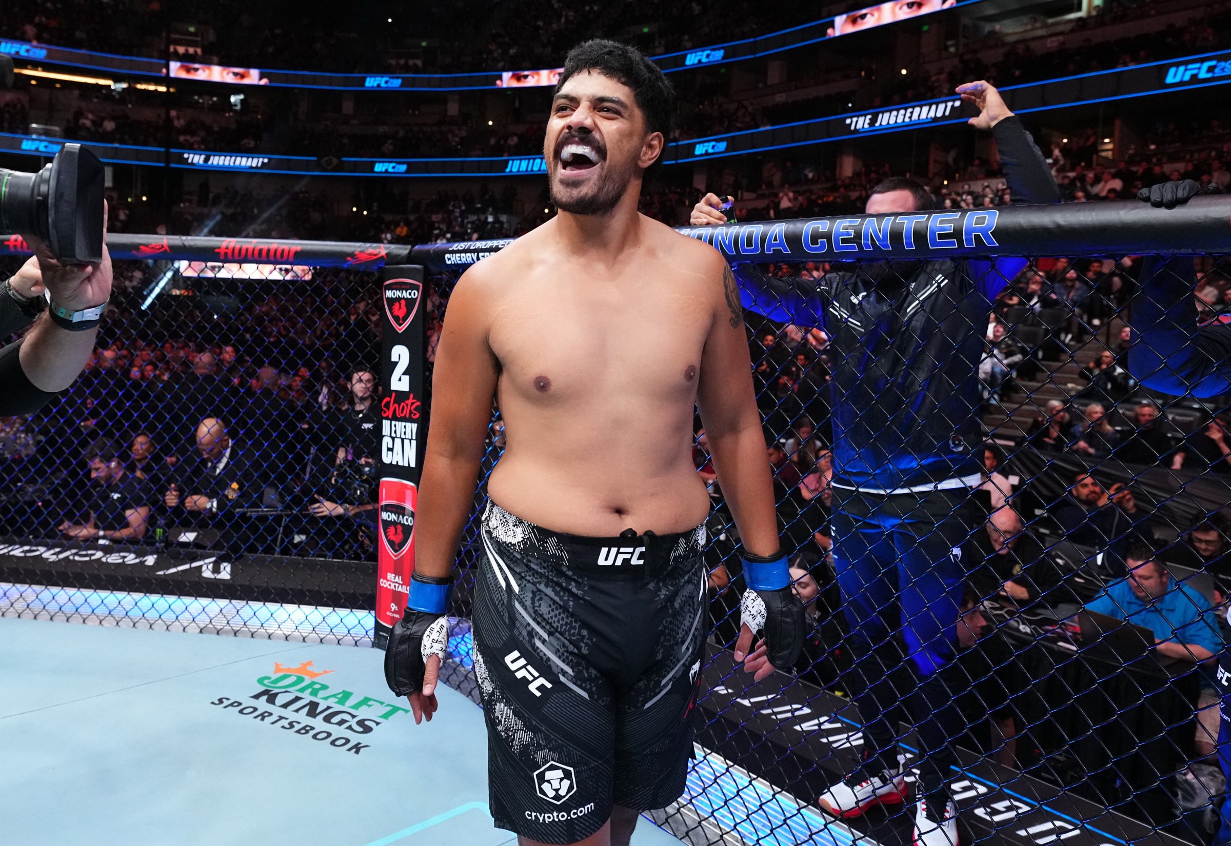 ANAHEIM, CALIFORNIA - FEBRUARY 17: Junior Tafa of New Zealand prepares to face Marcos Rogerio de Lima of Brazil in a heavyweight fight during the UFC 298 event at Honda Center on February 17, 2024 in Anaheim, California. (Photo by Chris Unger/Zuffa LLC via Getty Images)