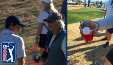 Golf Fan Keeps Drinking After Schenck’s Ball Lands In His Cup