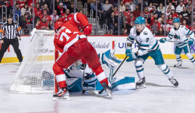 Raymond, Red Wings stay hot with victory against Sharks
