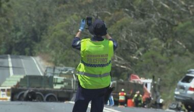 Six people rushed to hospital after crash between truck and multiple cars