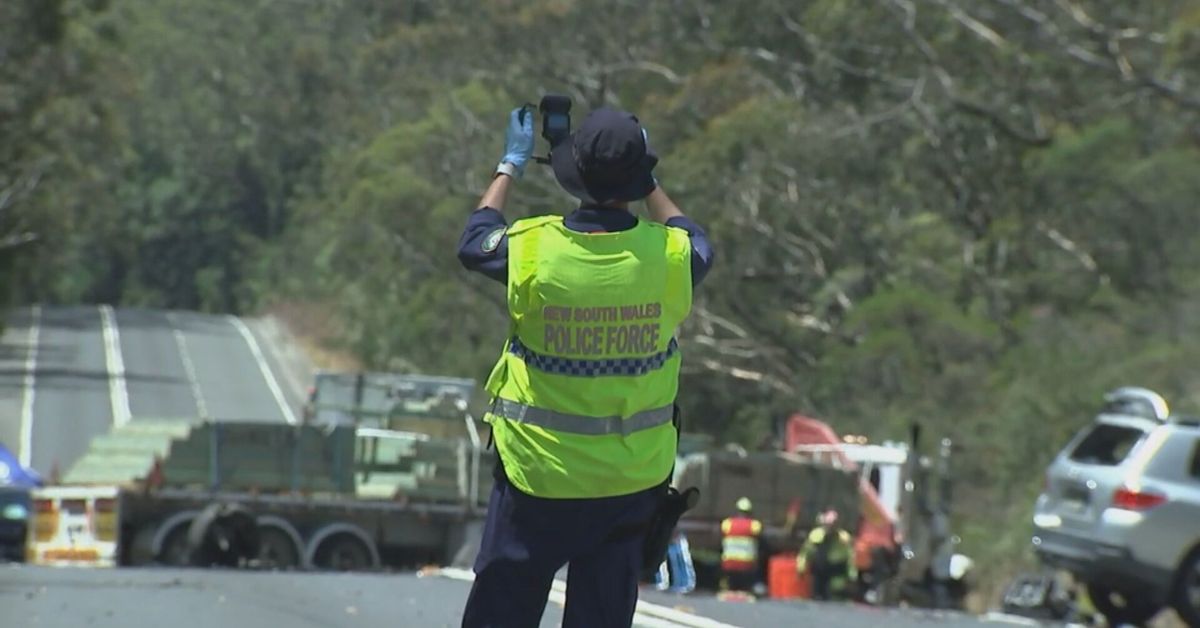 Six people rushed to hospital after crash between truck and multiple cars