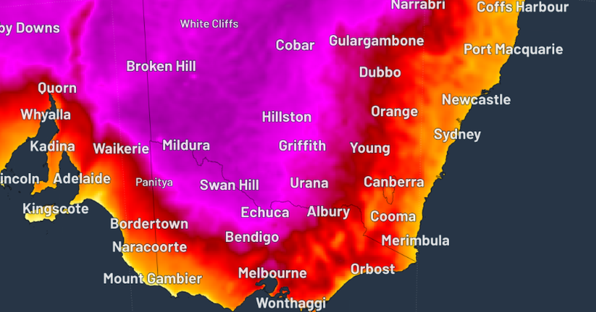 Heatwave returns for inland South Australia, NSW, southern Queensland, northern Victoria and Northern Territory