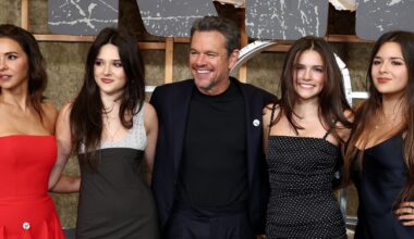 Matt Damon joined by wife, daughters in rare family red carpet appearance at The Rip premiere