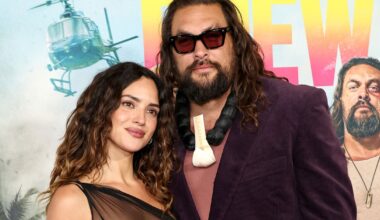 Jason Momoa packs on PDA with girlfriend at premiere of new movie
