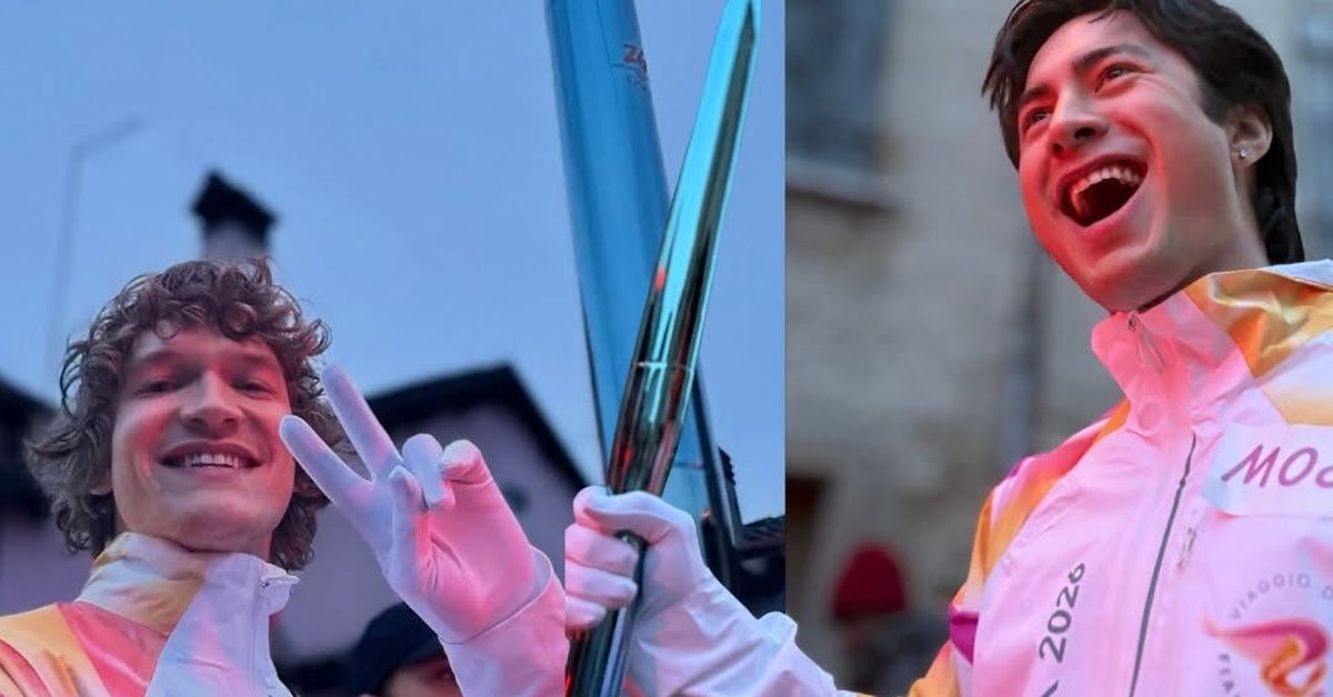 Heated Rivalry stars Hudson Williams and Connor Storrie carry Olympic torch as Milano Cortina 2026 looms
