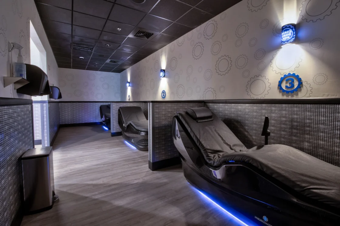 recovery equipment inside a Planet Fitness gym