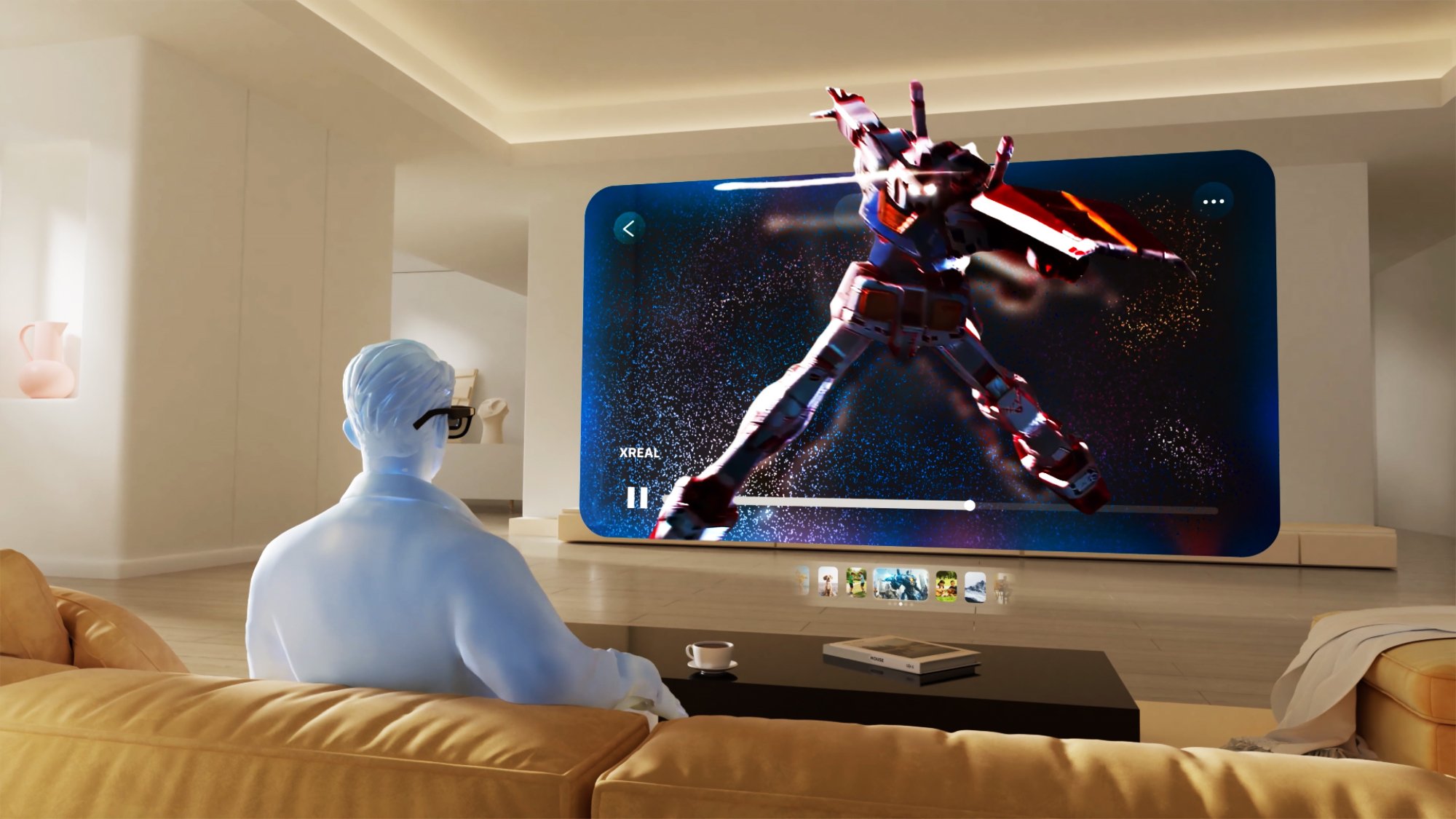 rendering of xreal real 3d feature on display