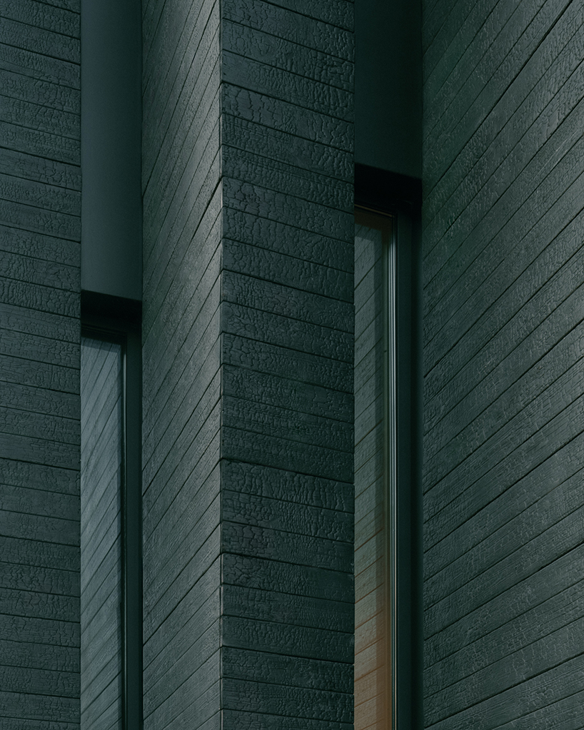 serrated charred wood shell encloses suburban residence on the hills of tbilisi