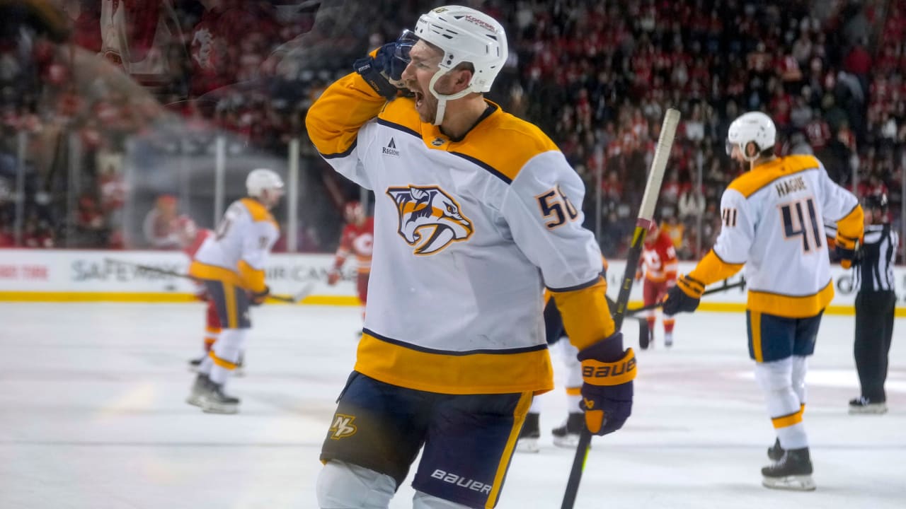 Bunting has 4 points, Predators recover late to edge Flames