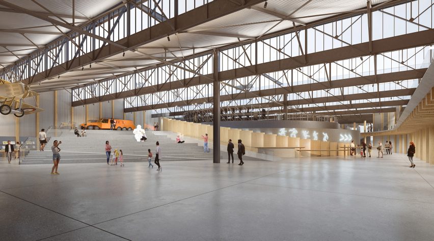 Interior render of Michelin museum in France