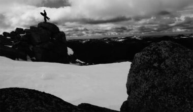 Man standing with Korua snowboard in Australia