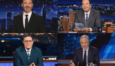 Jimmy Kimmel, Jimmy Fallon, Stephen Colbert, Jon Stewart