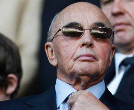 ENIC International Limited Owner Joe Lewis watches Tottenham vs Arsenal.