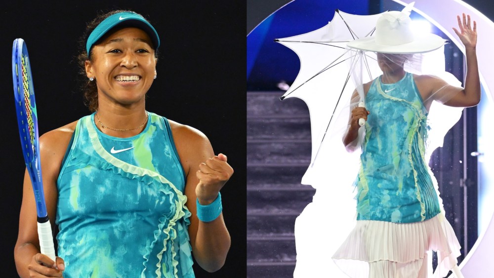 Naomi Osaka wears a custom Nike and Robert Wun-designed tennis kit for the Women's Singles First Round match against Antonia Ruzic of Croatia on day three of the 2026 Australian Open at Melbourne Park on Jan. 20 in Melbourne, Australia.