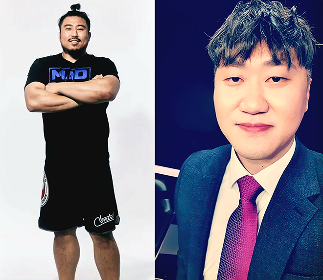 From left, Lee Sang-soo, a silver medalist in the 40th and 42nd International Sambo Federation World Championships, and Lee Kyo-duk, a Rank Five reporter. The two will be in charge of commentary on GOAT FC DESTINY 001 of the mixed martial arts competition in January 2026. 사진=G.O.A.T FIGHTING CHAMPIONSHIPS