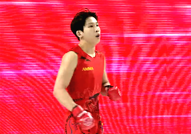 Choi Eun-seok of the Korea MMA General Association competes in the men's modern 71kg competition at the 3rd Asian MMA Championship in Luzhou, Sichuan Province, China, in January 2026. Mixed martial arts will be held as an official event at the 20th Aichi-Nagoya Summer Asian Games in Japan from September 20 to 22. Photo = AMMA