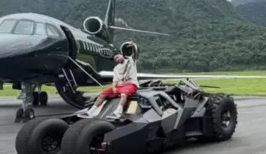 brazilian football star neymar has added a striking piece of movie history to his personal collection becoming the owner of a full scale replica of the batmobile photo courtesy instagram