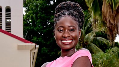 Close-up photo of Shantol Jackson in character as Detective Sergeant Naomi Thomas.
