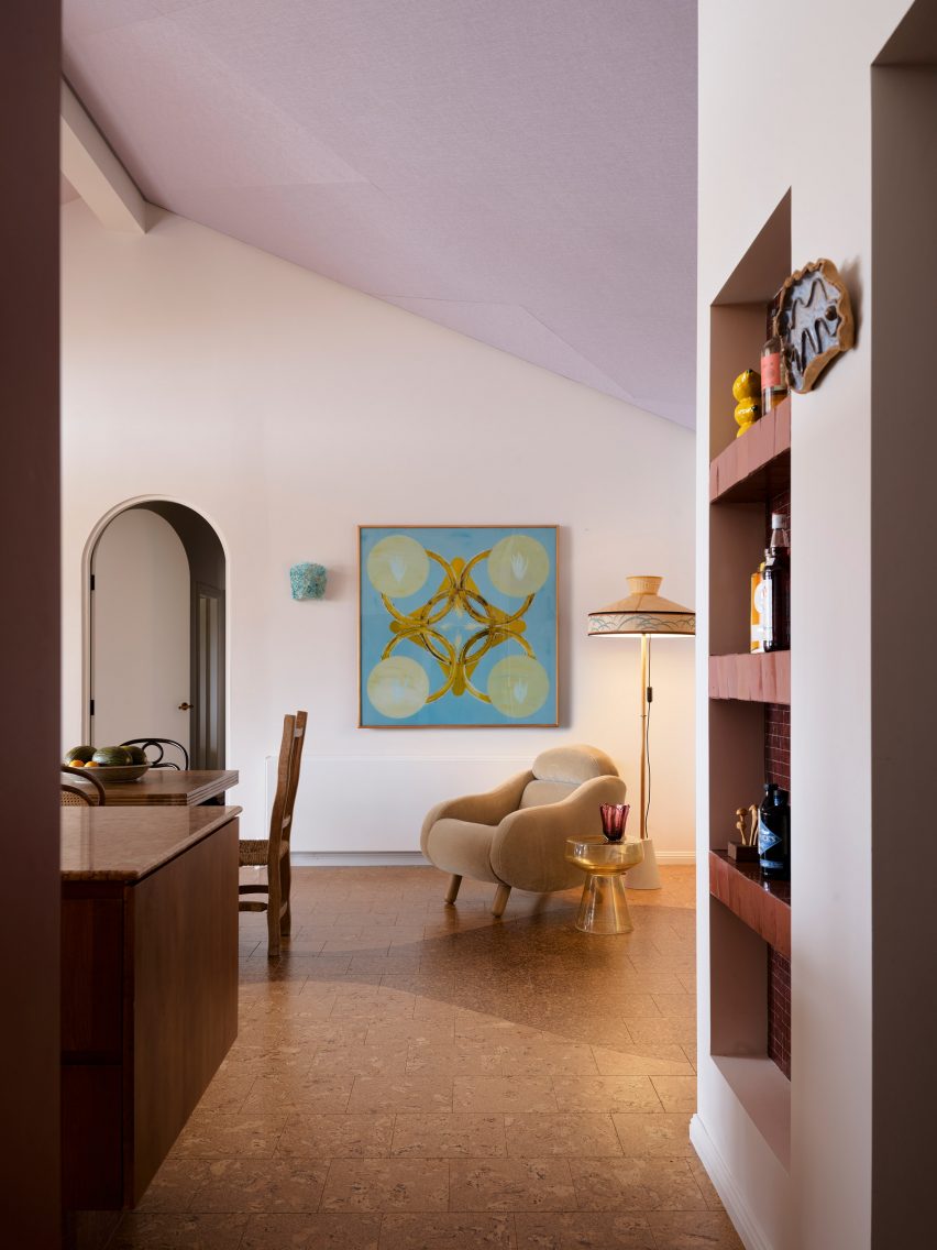 Arched door in dining area