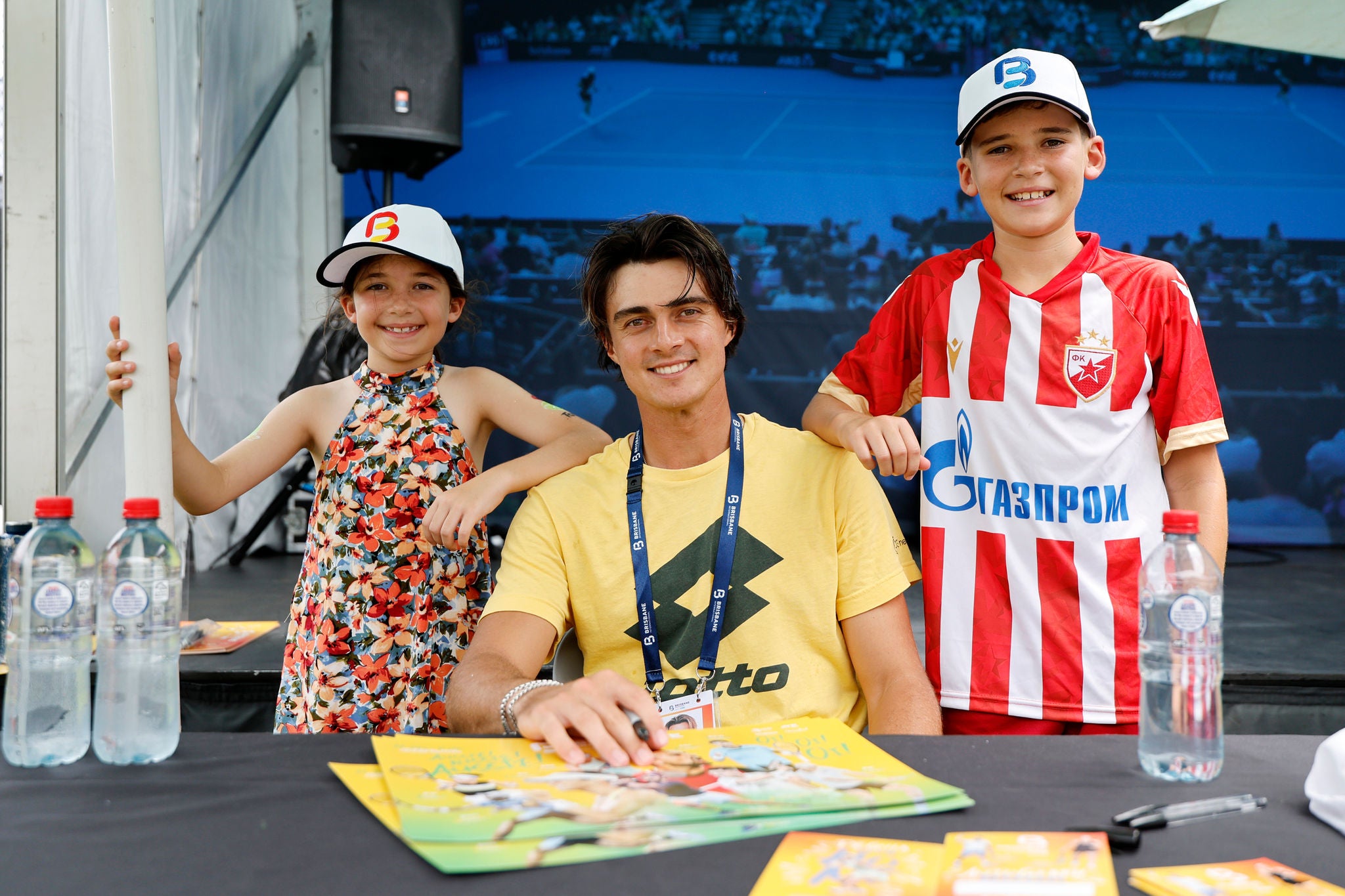 December 30 :  Crowds and signage at the Queensland Tennis Centre during the Brisbane International in Brisbane on Monday, December 30, 2024.  Photo by TENNIS AUSTRALIA/ Josh Woning
