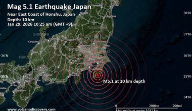 Significant Magnitude 5.1 Quake Hits 23 km Northeast of Tateyama, Japan in the Morning