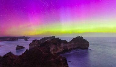 A stunning photo of the aurora at Murnane's Bay at Childers Cover on Tuesday night, January 21, 2026. Picture supplied by Tim Vincent